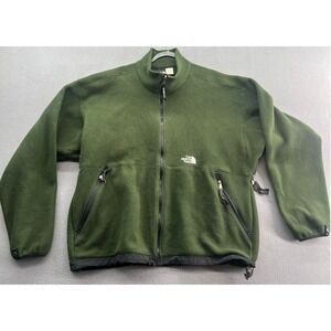 VTG The North Face Jacket Mens XXL Green Fleece Full Zip Outdoor Adventure Warm
